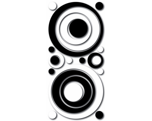 Pěnová samolepka Black & White Circles 59508 Černé a bílé kroužky