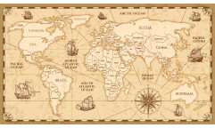 Vliesová fototapeta Antique World Map 1501