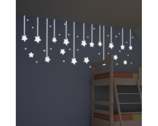 Svítící samolepka Hanging Stars 79227 Hvězdy