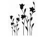 Velurová samolepka Černé květiny 350-0176