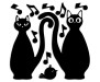 Pěnová samolepka Cats Silhouettes 54511 Kočky