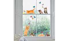 Elektrostatická dekorace na sklo Cats 64001 Kočky